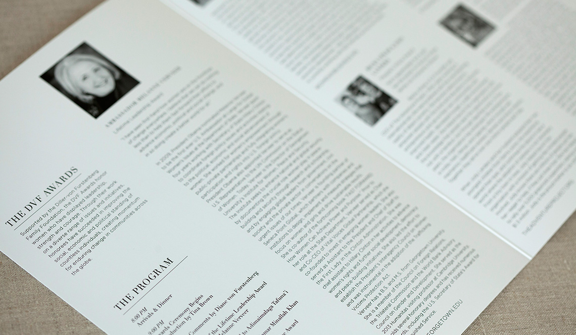 DVF Awards Program Booklet