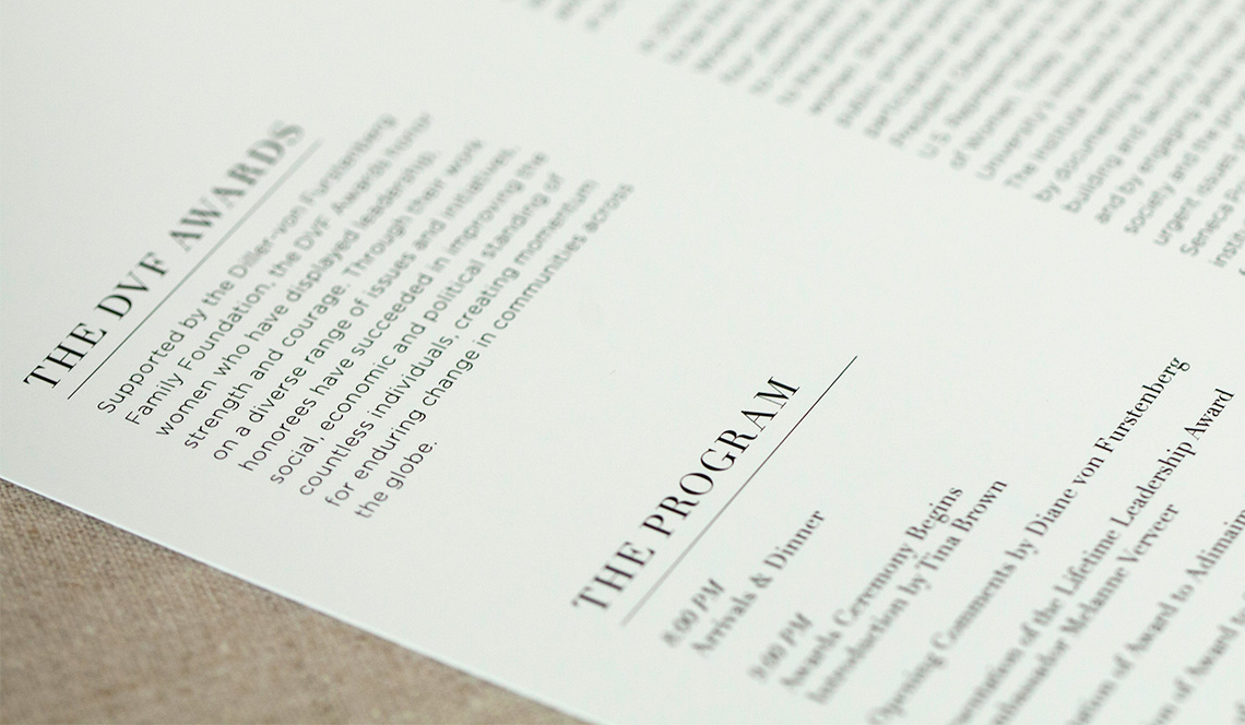 DVF Awards Program Booklet