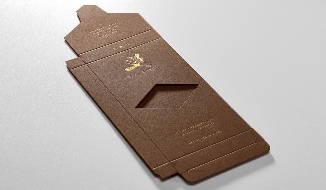 Folding Carton Chocolate Packaging for Deux Cranes