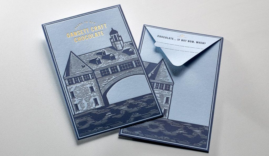 Letterpress Packaging for Gansett Craft Chocolate