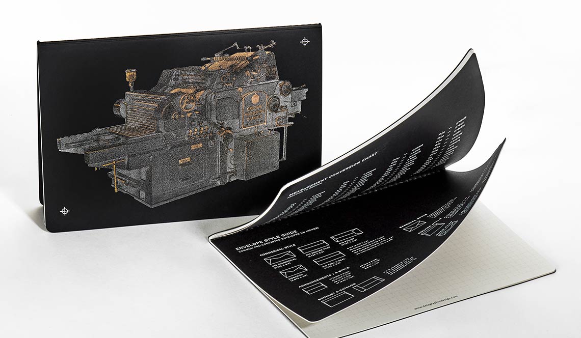 Stipple-Stamped Sketchbook, stipple foil stamping